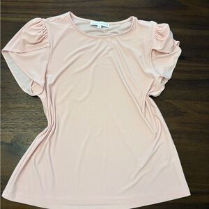 Chic Blush Short Sleeve Women's Top